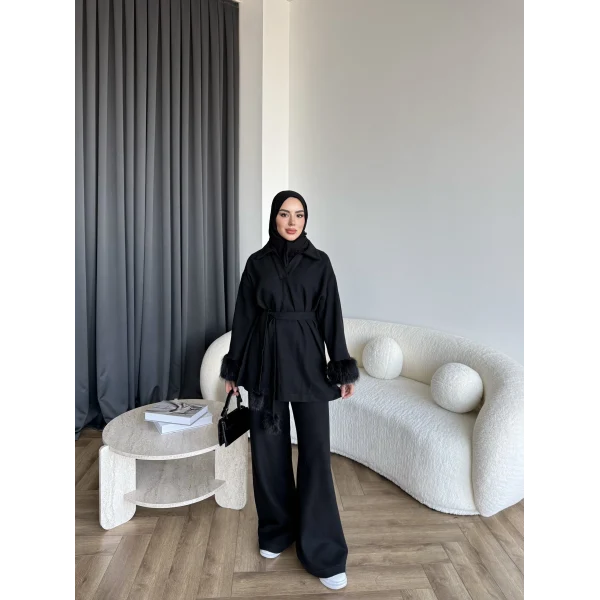 Rorys Kürk Detaylı Takım - Siyah