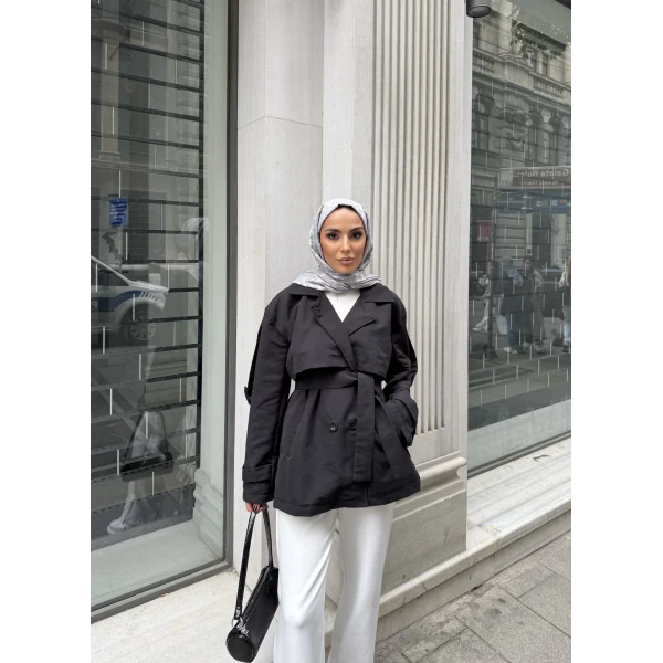 Rosella Trençkot - Siyah