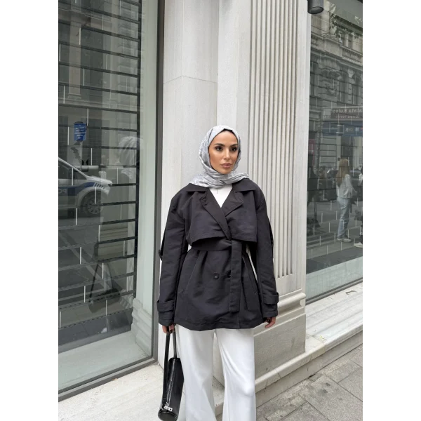 Rosella Trençkot - Siyah