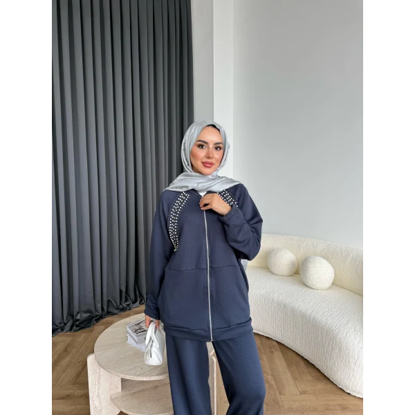 Rufina Taşlı Takım - Antrasit