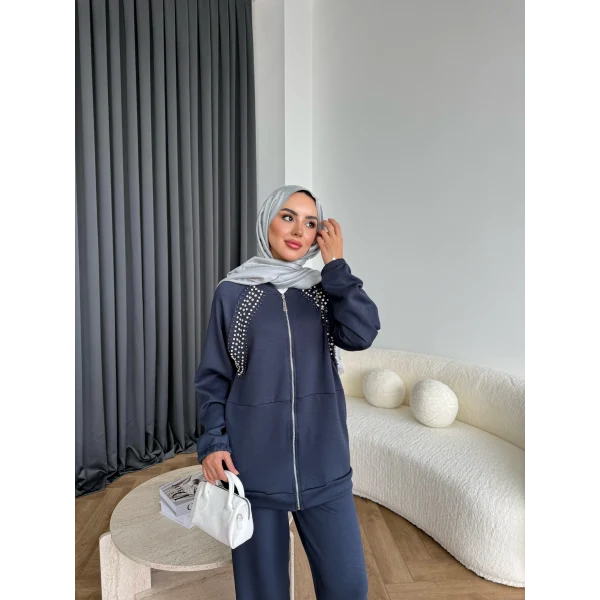 Rufina Taşlı Takım - Antrasit