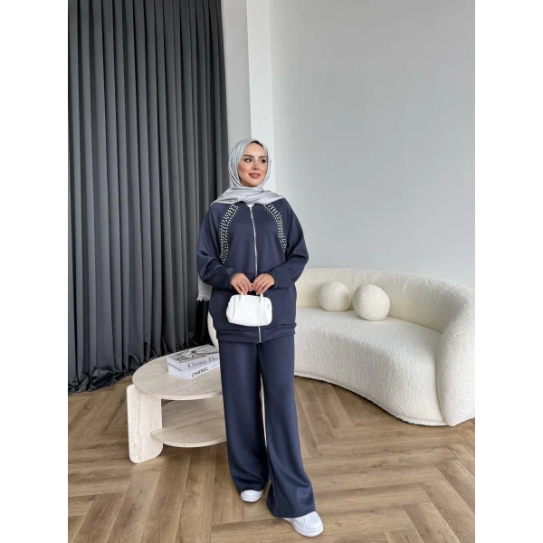 Rufina Taşlı Takım - Antrasit