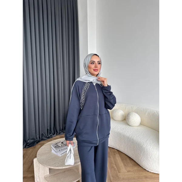 Rufina Taşlı Takım - Antrasit