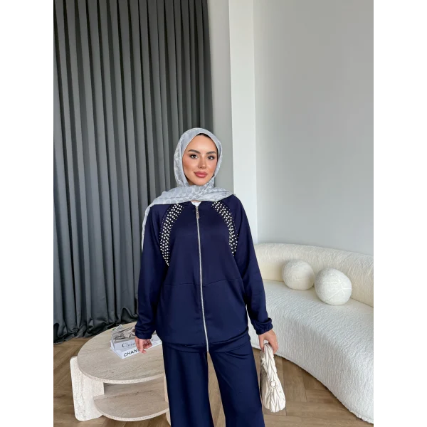 Rufina Taşlı Takım - Lacivert