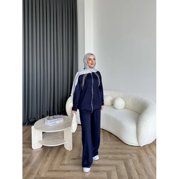 Rufina Taşlı Takım - Lacivert