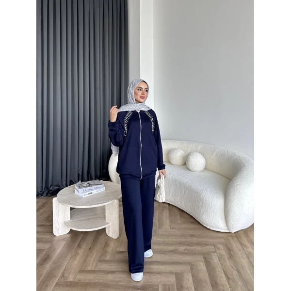 Rufina Taşlı Takım - Lacivert