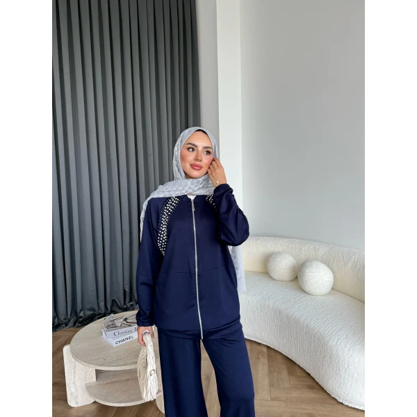 Rufina Taşlı Takım - Lacivert