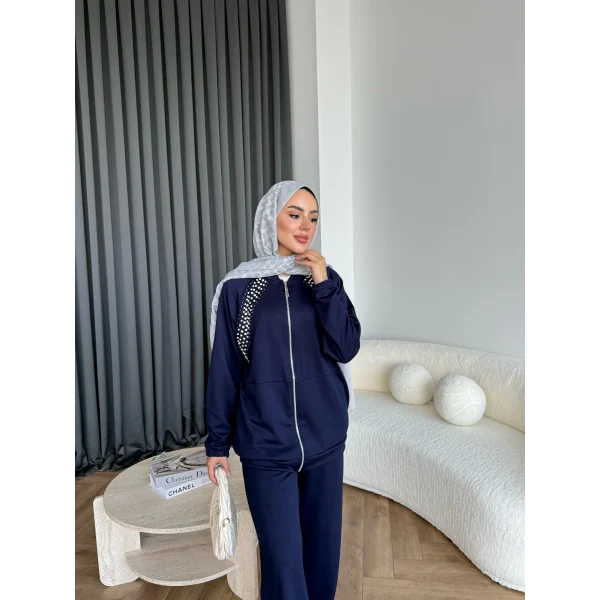 Rufina Taşlı Takım - Lacivert