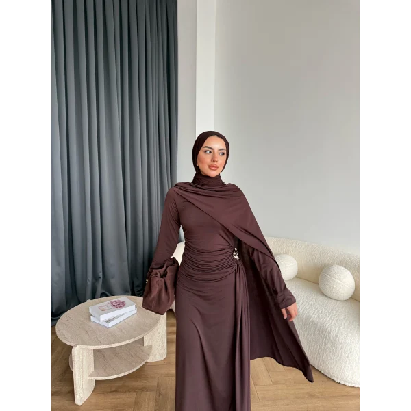 Sandy Arabic Elbise - Kahve