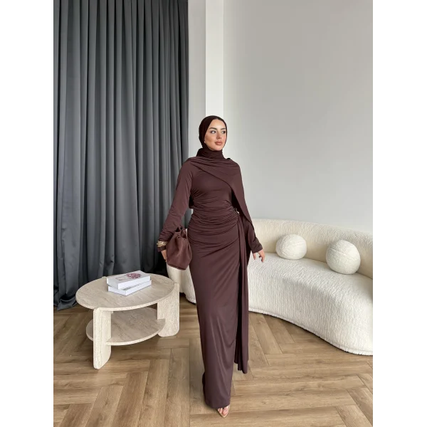 Sandy Arabic Elbise - Kahve