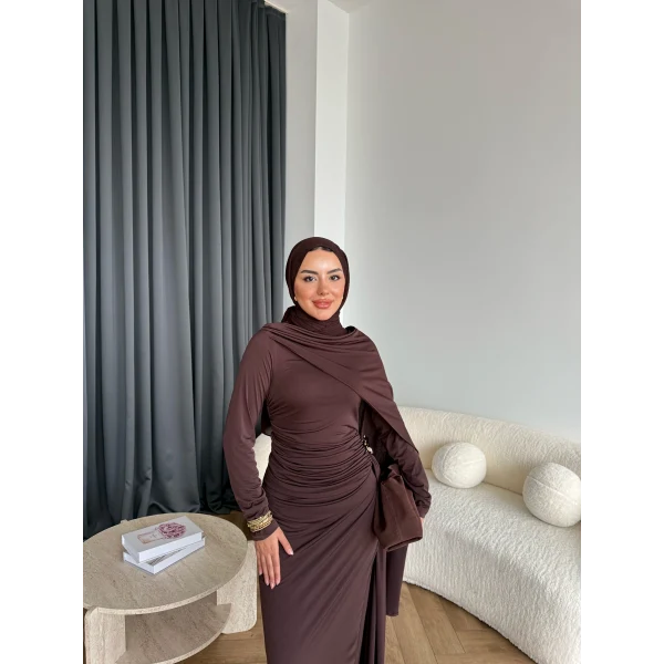 Sandy Arabic Elbise - Kahve