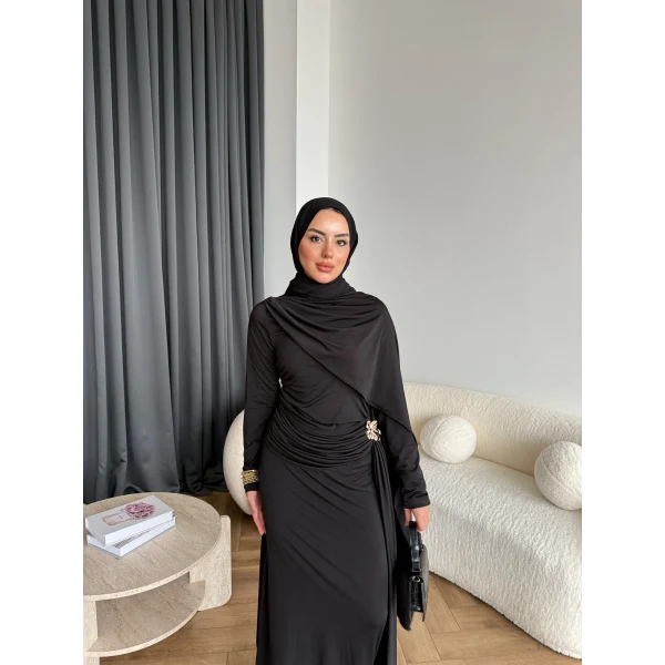 Sandy Arabic Elbise - Siyah