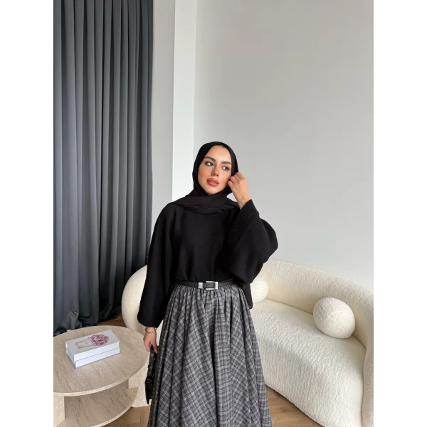 Sany Balon Kol Kazak - Siyah