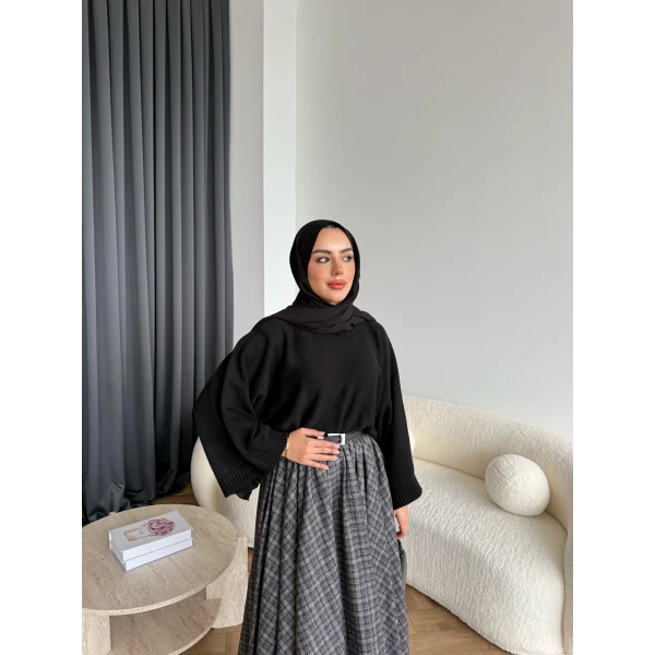 Sany Balon Kol Kazak - Siyah