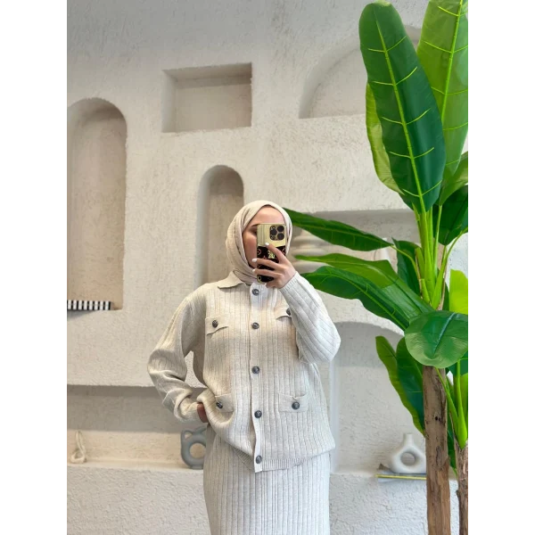 Sara Etekli Takım - Krem