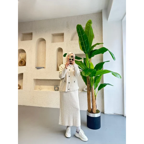 Sara Etekli Takım - Krem