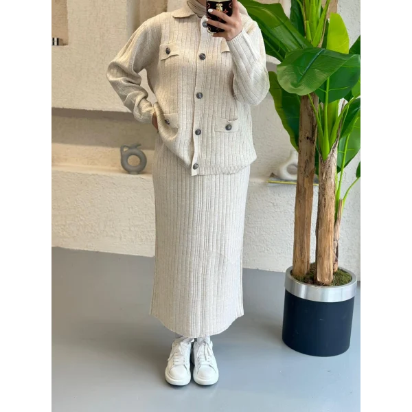 Sara Etekli Takım - Krem