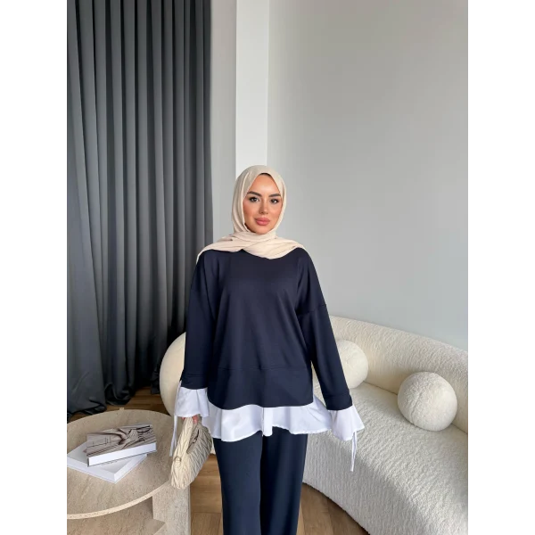 Seren Gömlek Detaylı Oysh Takım - Lacivert