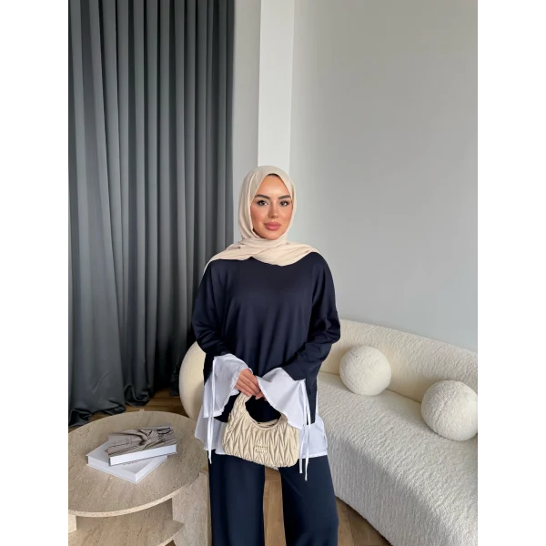 Seren Gömlek Detaylı Oysh Takım - Lacivert