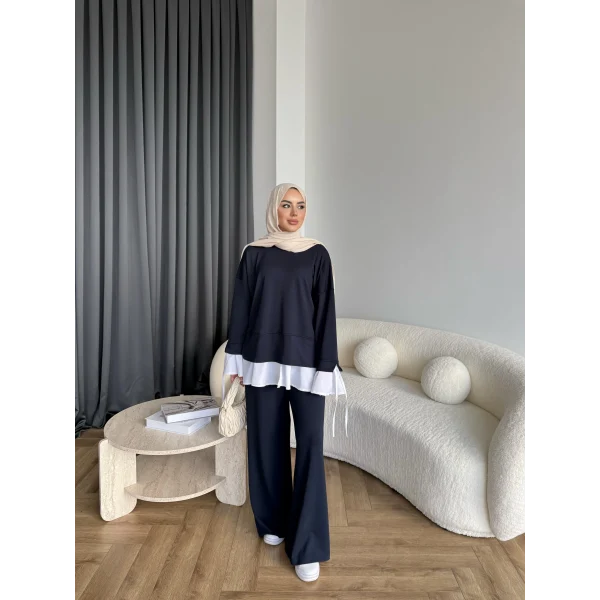 Seren Gömlek Detaylı Oysh Takım - Lacivert