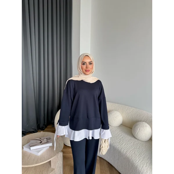 Seren Gömlek Detaylı Oysh Takım - Lacivert