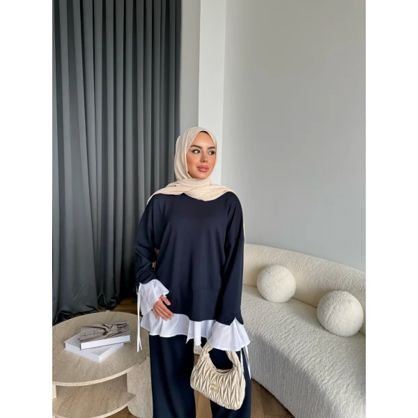 Seren Gömlek Detaylı Oysh Takım - Lacivert