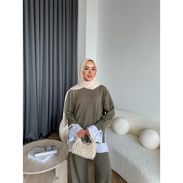 Seren Gömlek Detaylı Oysh Takım - Yeşil