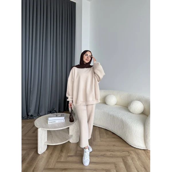 Spor Eşofman Takım - Bej