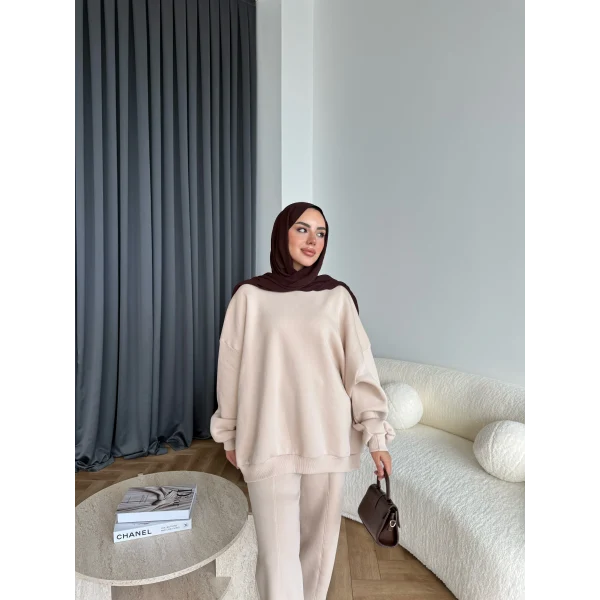 Spor Eşofman Takım - Bej