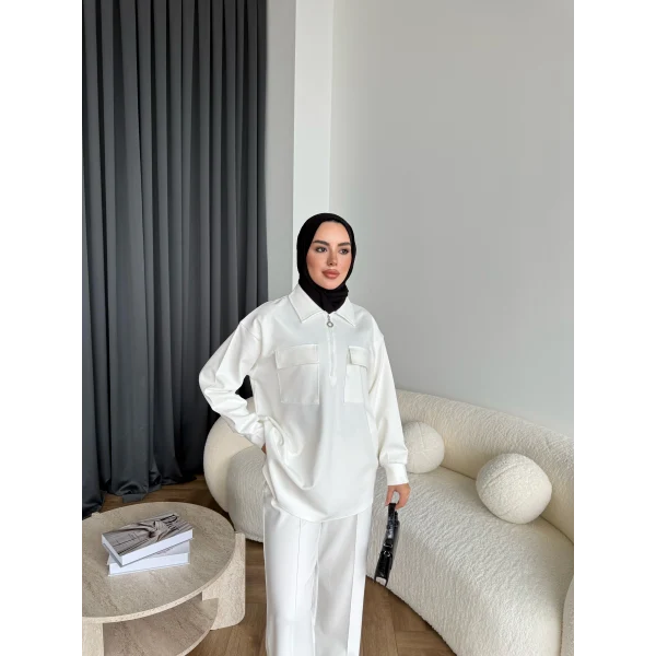 Sude Cepli Oysh Takım - Beyaz