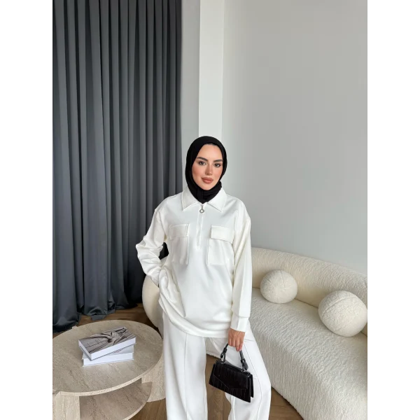 Sude Cepli Oysh Takım - Beyaz