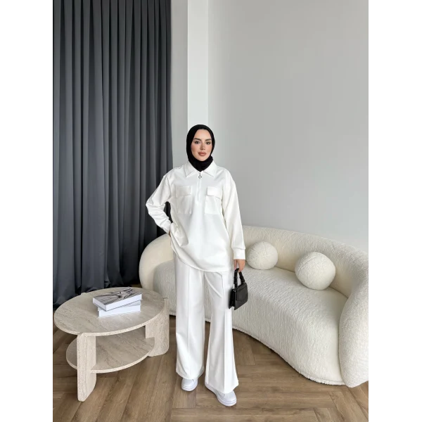 Sude Cepli Oysh Takım - Beyaz