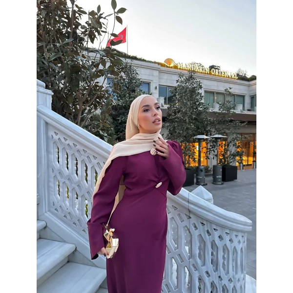 Sue Tasarım Elbise - Bordo