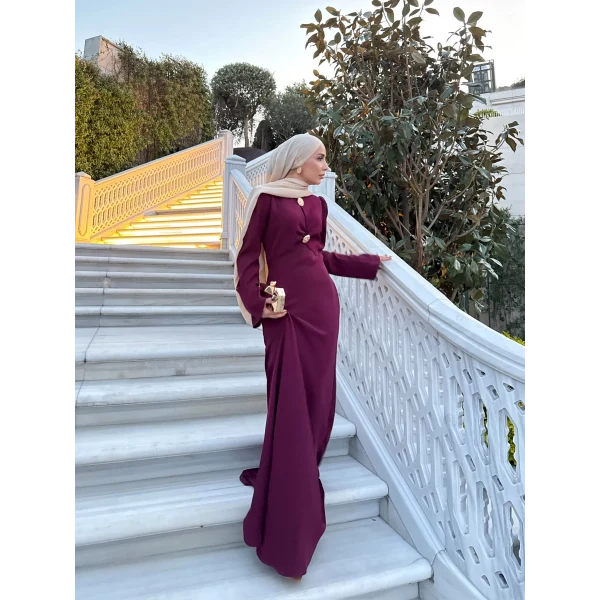 Sue Tasarım Elbise - Bordo