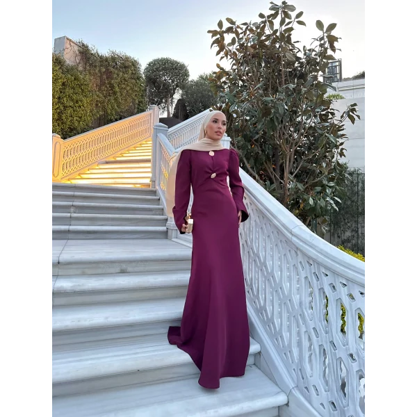 Sue Tasarım Elbise - Bordo