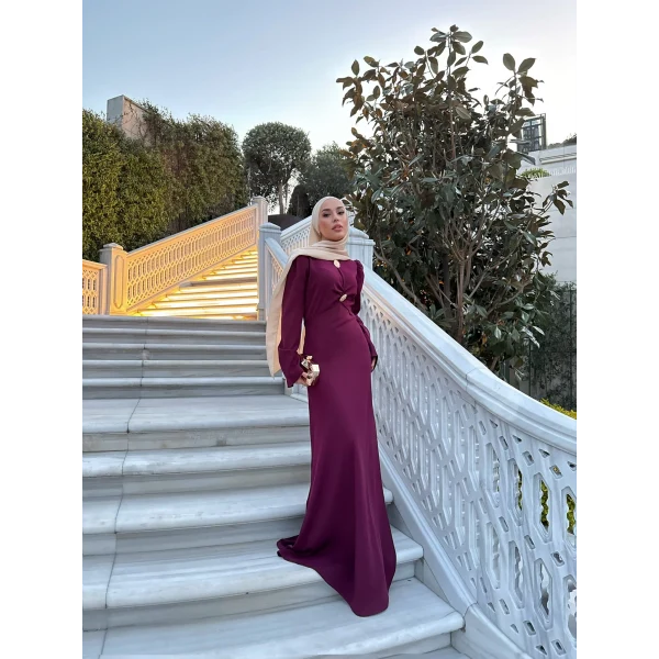 Sue Tasarım Elbise - Bordo