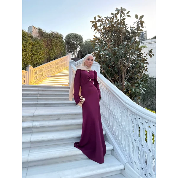 Sue Tasarım Elbise - Bordo