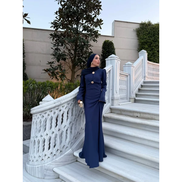 Sue Tasarım Elbise - Lacivert