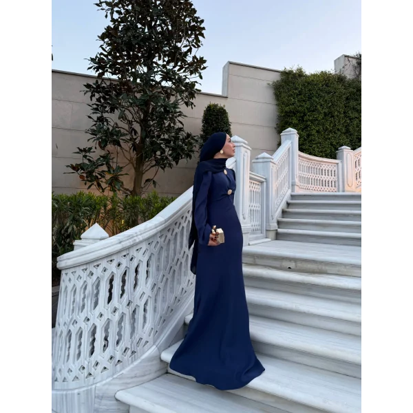 Sue Tasarım Elbise - Lacivert