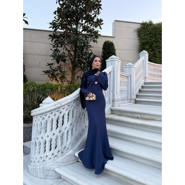 Sue Tasarım Elbise - Lacivert