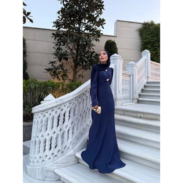 Sue Tasarım Elbise - Lacivert