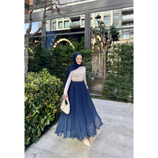 Tül Etek - Lacivert