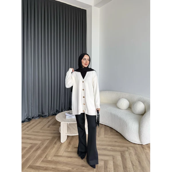 Viona Tüylü Hırka - Ekru