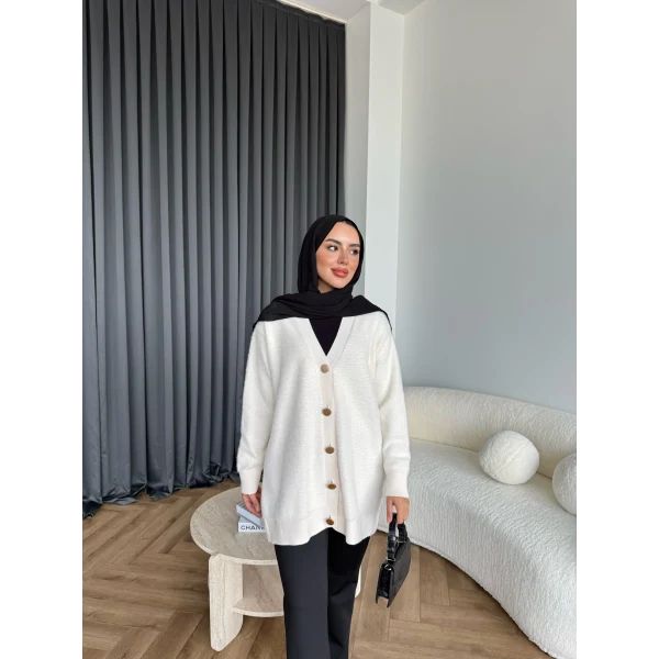 Viona Tüylü Hırka - Ekru