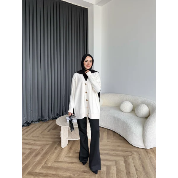 Viona Tüylü Hırka - Ekru