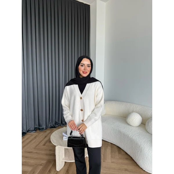 Viona Tüylü Hırka - Ekru