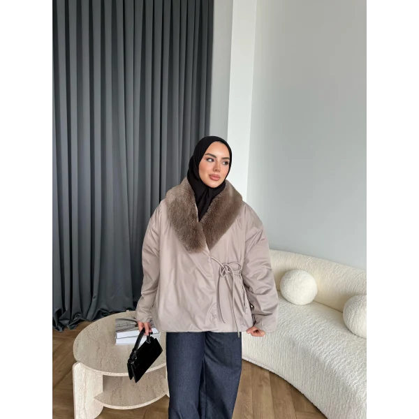 Wilma Kürk Detaylı Mont - Vizon