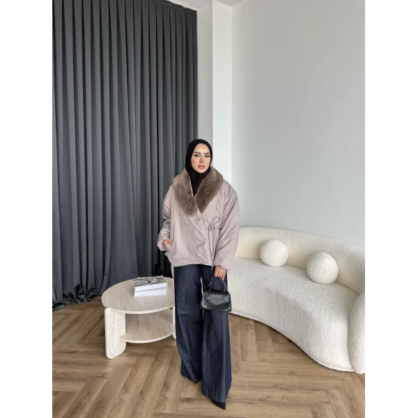 Wilma Kürk Detaylı Mont - Vizon