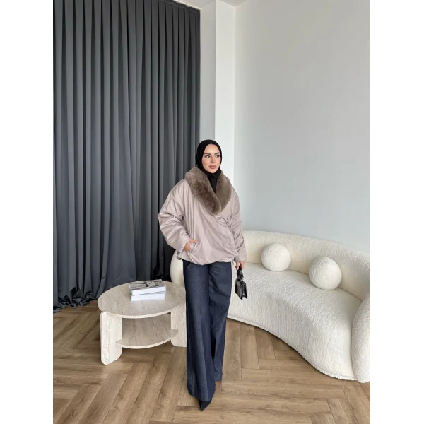 Wilma Kürk Detaylı Mont - Vizon