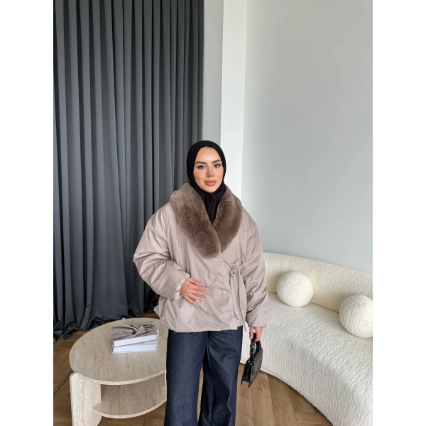Wilma Kürk Detaylı Mont - Vizon